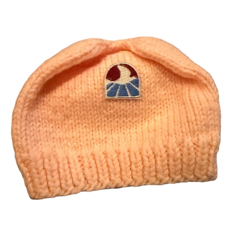 Vintage Baby Beanie Toboggan Handmade Pink Saint Joseph Hospital